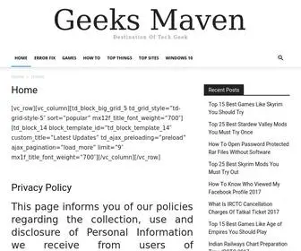 Geeksmaven.com(Geeks Wizard) Screenshot