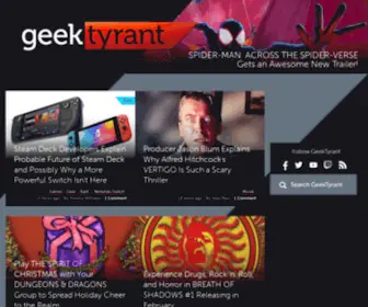 Geektyrant.com(Geek Movie and Entertainment News) Screenshot