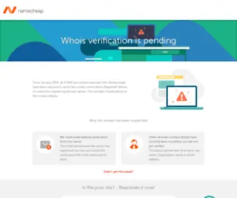 Gegenteil-Von.com(Registrant WHOIS contact information verification) Screenshot