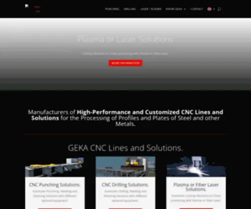 Geka-CNC.com(Geka CNC Solutions and Lines for Metal Processing) Screenshot