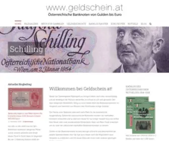 Geldschein.at(Banknoten, Geldscheine, Papiergeld, Notgeld aus Österreich) Screenshot