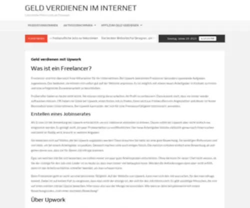 Geldverdieneniminternetblog.de(Geld verdienen im Internet) Screenshot