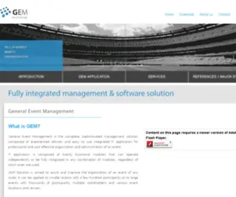 Gem-Technology.com(Event management software) Screenshot