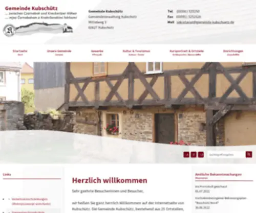 Gemeinde-Kubschuetz.de(Gemeinde Kubschuetz) Screenshot