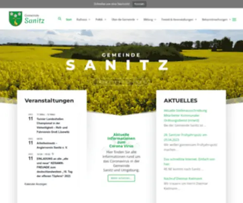 Gemeinde-Sanitz.de(Start) Screenshot