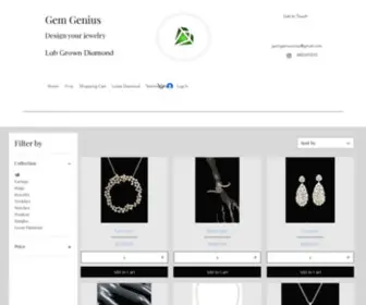 GemGeniuscorp.com(Lab Diamond Jewelry) Screenshot