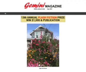 Gemini-Magazine.com(CoverGemini Magazine Literary Fiction Poetry a Little Craziness and More) Screenshot