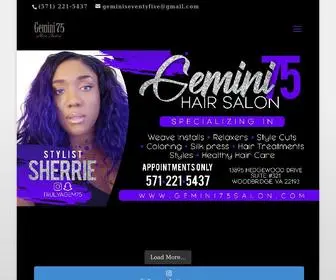 Gemini75Salon.com(Gemini 75 Hair Salon) Screenshot