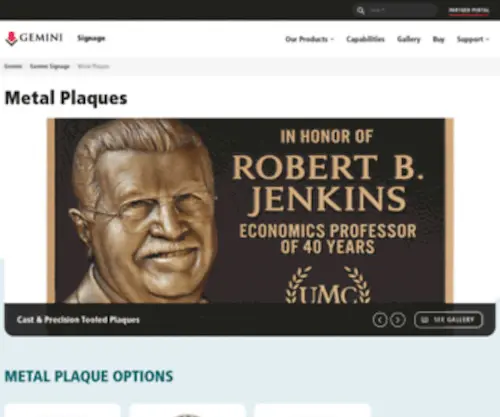 Geminiplaques.com(Brass & Bronze Plaques by Gemini) Screenshot