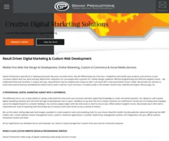Geminiproductions.com(Web Design Agency Oakville) Screenshot