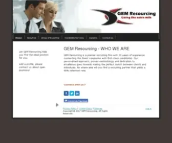 Gemresourcing.com(Creating relationships that span a career) Screenshot