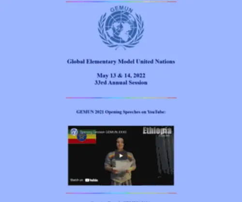 Gemun.org(Global Elementary Model United Nations) Screenshot