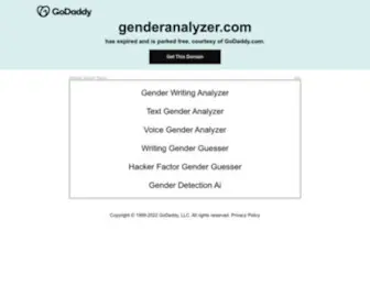 Genderanalyzer.com(GenderAnalyzer uses Artificial Intelligence to determine if a) Screenshot