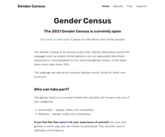 Gendercensus.com(Gender Census The Gender Census) Screenshot