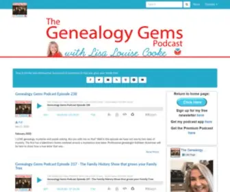 Genealogygemspodcast.com(The Genealogy Gems Podcast with Lisa Louise CookeYour Family History Show) Screenshot