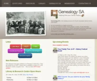 Genealogysa.org.au(Genealogy SA) Screenshot