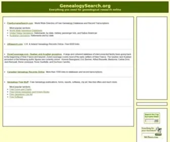 Genealogysearch.org(Ancestry) Screenshot