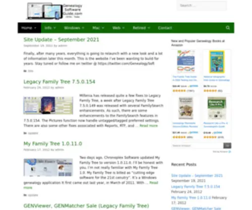 Genealogysoftwareguide.com(Genealogy Software News & Information) Screenshot