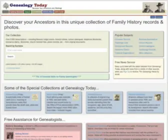 Genealogytoday.com(Genealogy Today) Screenshot