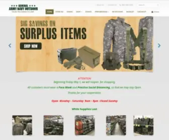 Generalarmynavy.com(Military Surplus) Screenshot