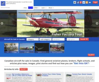 Generalaviation.ca(Aircraft for sale in Canada) Screenshot