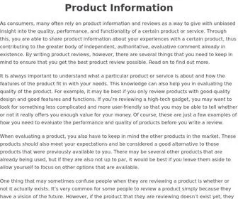 Generalspecialty.com(Product Information) Screenshot