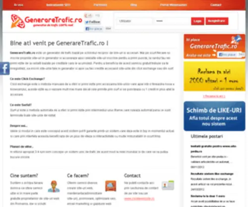 Generaretrafic.ro(Generator trafic web gratuit) Screenshot