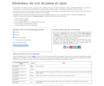 Generateurmotdepasse.com(Générateur) Screenshot