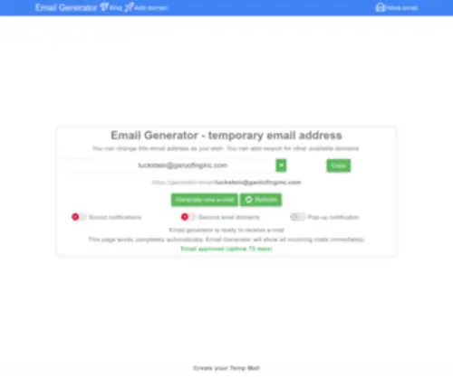 Generator.email(Email Generator) Screenshot