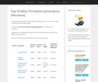 Generatorgrid.com(Top 10 Best Portable Generators (Reviews)) Screenshot