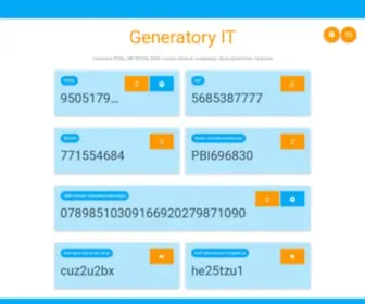 Generatory.it(PESEL, NIP, REGON, IBAN i numeru dowodu osobistego) Screenshot