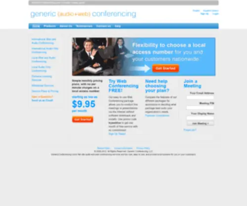 Genericconf.com(Web and Tele Conferencing Service by Generic Conferencing) Screenshot