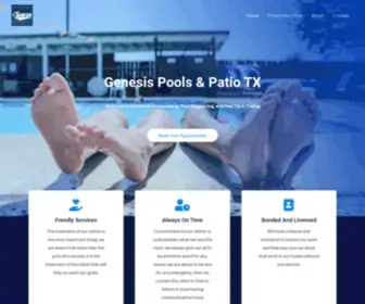 Genesispoolsandpatiotx.com(Best Pool Remodeling Services In Town) Screenshot