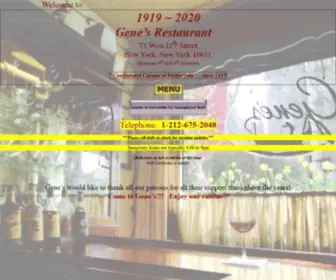 Genesnyc.com(Gene's Restaurant) Screenshot