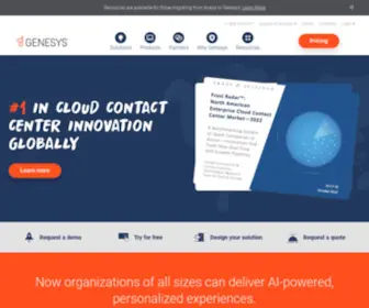 Genesys.com(Contact Center Solutions) Screenshot