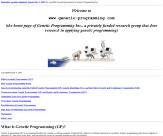 Genetic-Programming.com(Home-Page) Screenshot