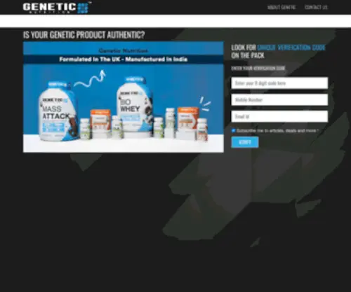 GeneticVerify.com(Genetic Supplements) Screenshot