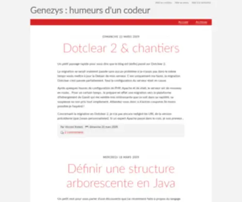 Genezys.net(Humeurs d'un codeur) Screenshot
