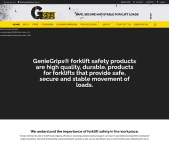 Geniegrips.com(Forklift Fork Covers and Safety Products) Screenshot
