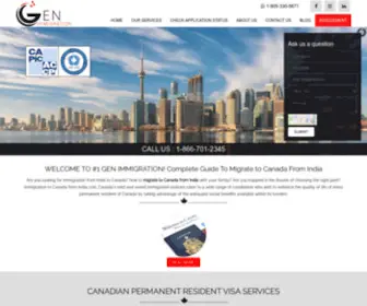Genimmigration.com(Migrate to Canada inFrom India) Screenshot