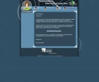 Genirevolution.org(Personal Finance and Economics Education Online Game for teachers teaching grades 6 through 12 students) Screenshot