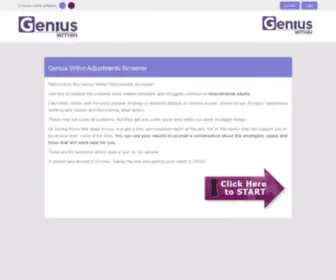 Geniusscreening.com(Genius Within Adjustments Screener Welcome) Screenshot