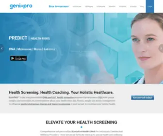 Genixpro.com(Health Screening) Screenshot