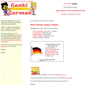 Genkigerman.com(Learn German for free with songs & games Learn German for free with songs & games) Screenshot
