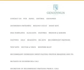 Genoimmun.com(Biotech Supplier of Elisa and Pcr Kits) Screenshot