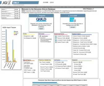 Genomesonline.org(JGI GOLD) Screenshot