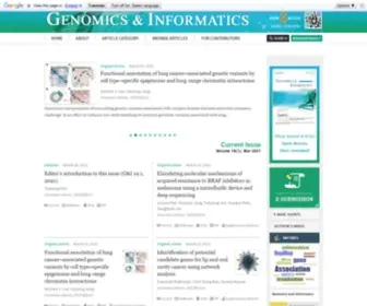 Genominfo.org(Genomics & Informatics) Screenshot