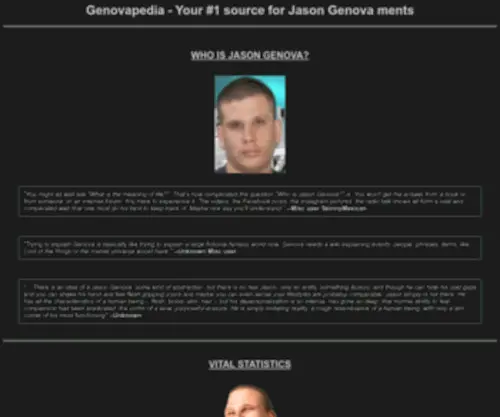 Genovapedia.org(Your #1 source for Jason Genova ments) Screenshot