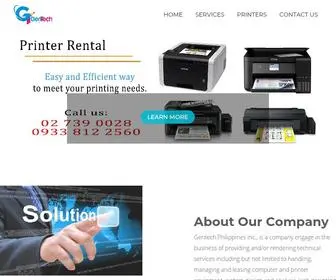 Gentech.ph(Leading printer rental andleasing company in the Philippines) Screenshot