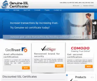 Genuine-SSL-Certificates.com(Genuine Affordable SSL Certificates) Screenshot